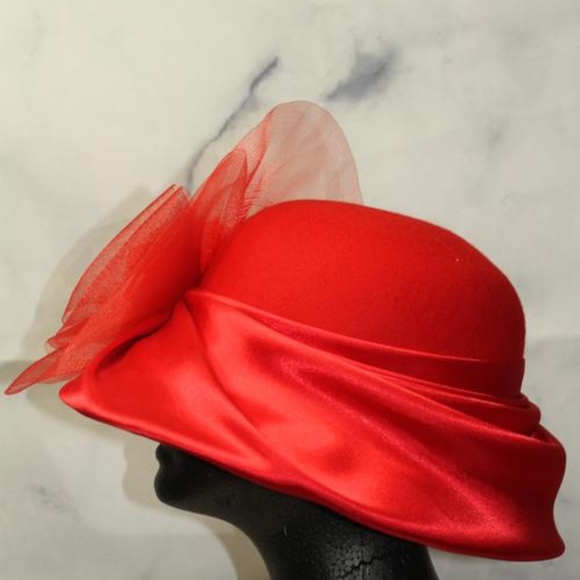 Wool Red Cloche Hat main image 6